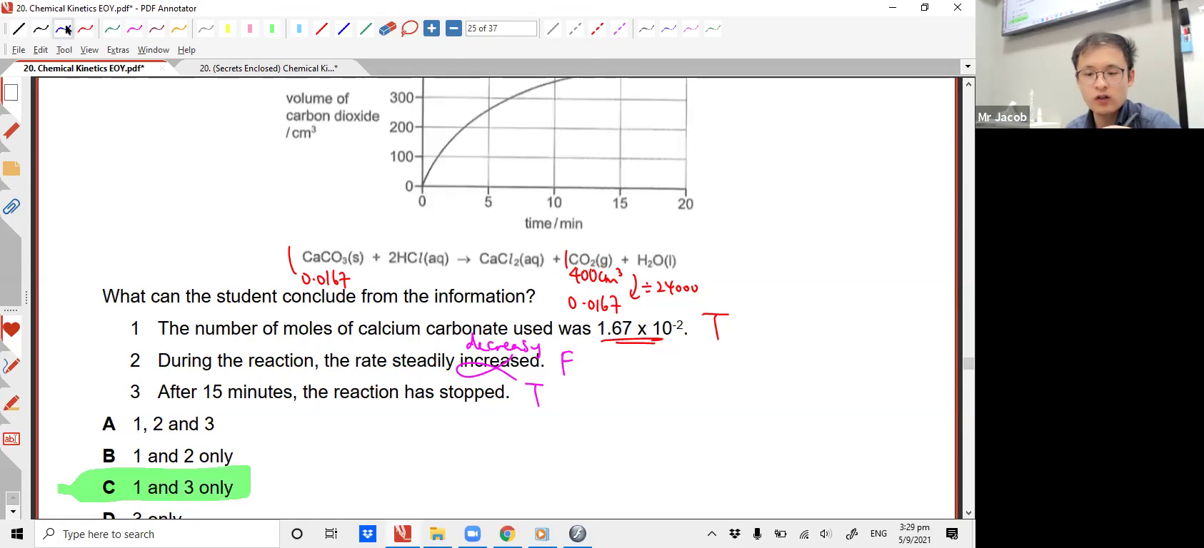 [SPEED OF REACTION] Measurements and Calculations
