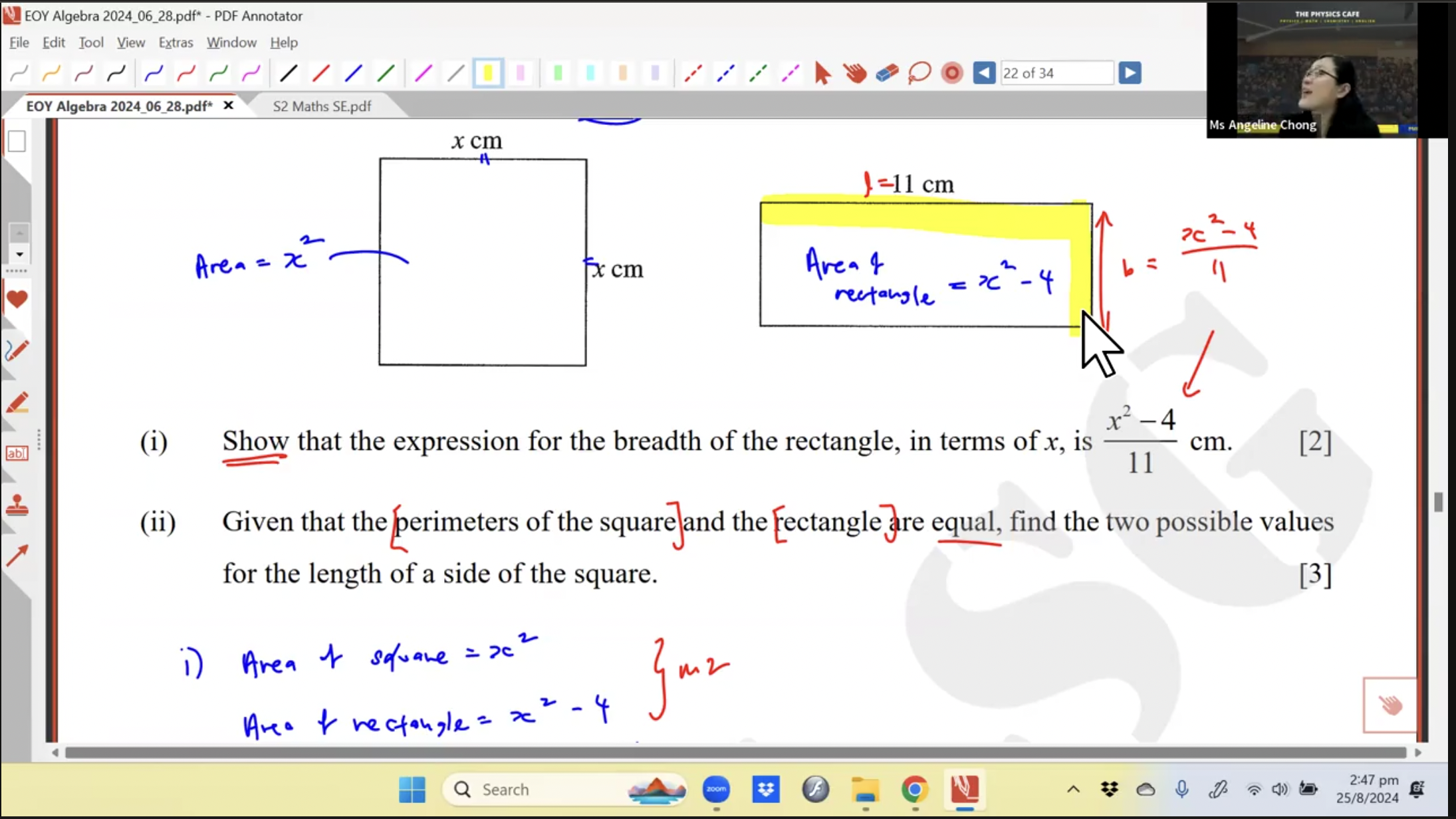 37b. SE + Algebra 3 (Algebraic Equations) [2024] - Ms AC Part 2
