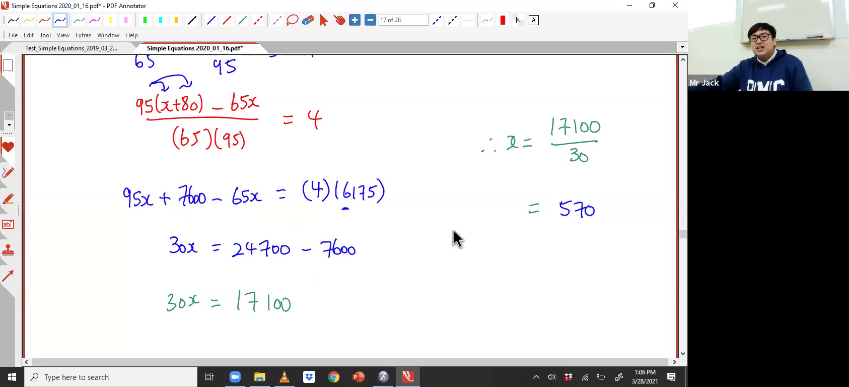[LINEAR EQUATIONS] Handling Fractions
