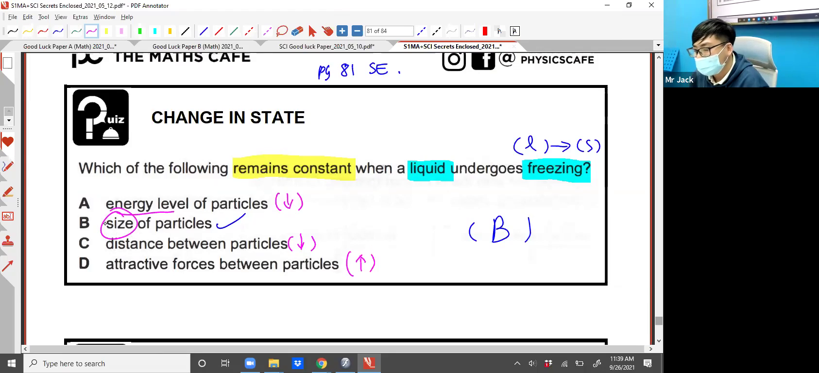 [KINETIC PARTICLE THEORY] Change In State of Matter