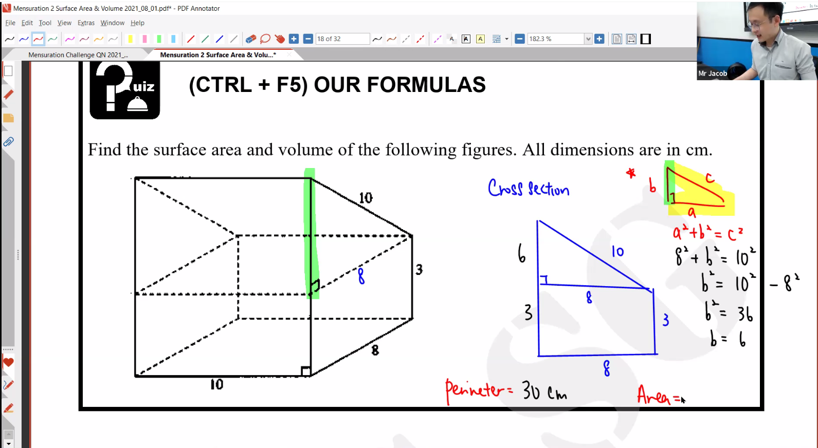 30. Mensuration 2: Surface Area & Volume of Solids L2 [2022] - JCT