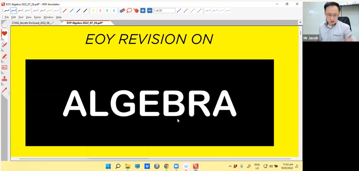 40. EOY Revision - MA (Algebra L2) [2022] - JCT