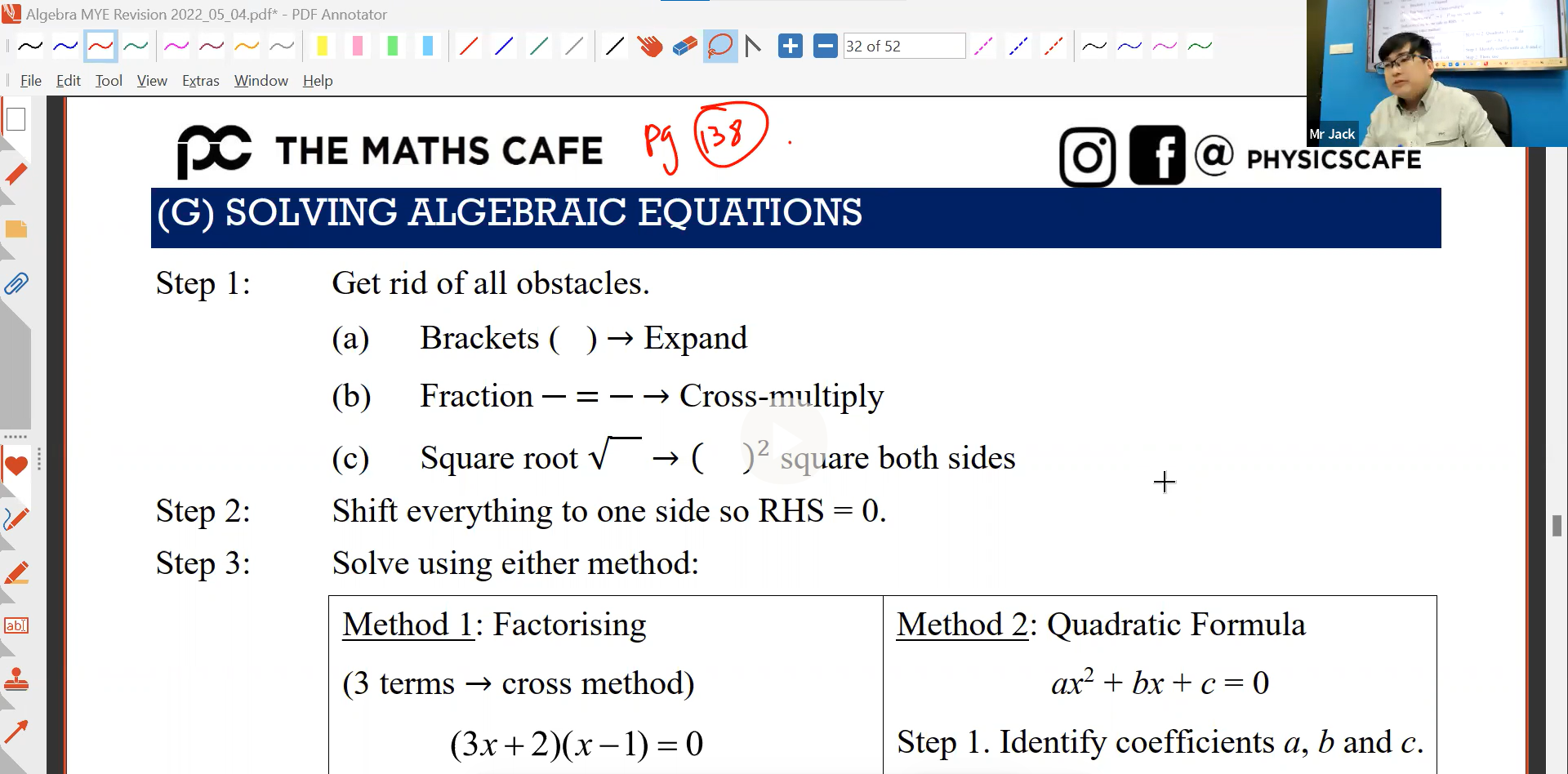 18. MYE Algebra (Forming & Solving + Simultaneous Eqn) [2023] Mr J. Lee