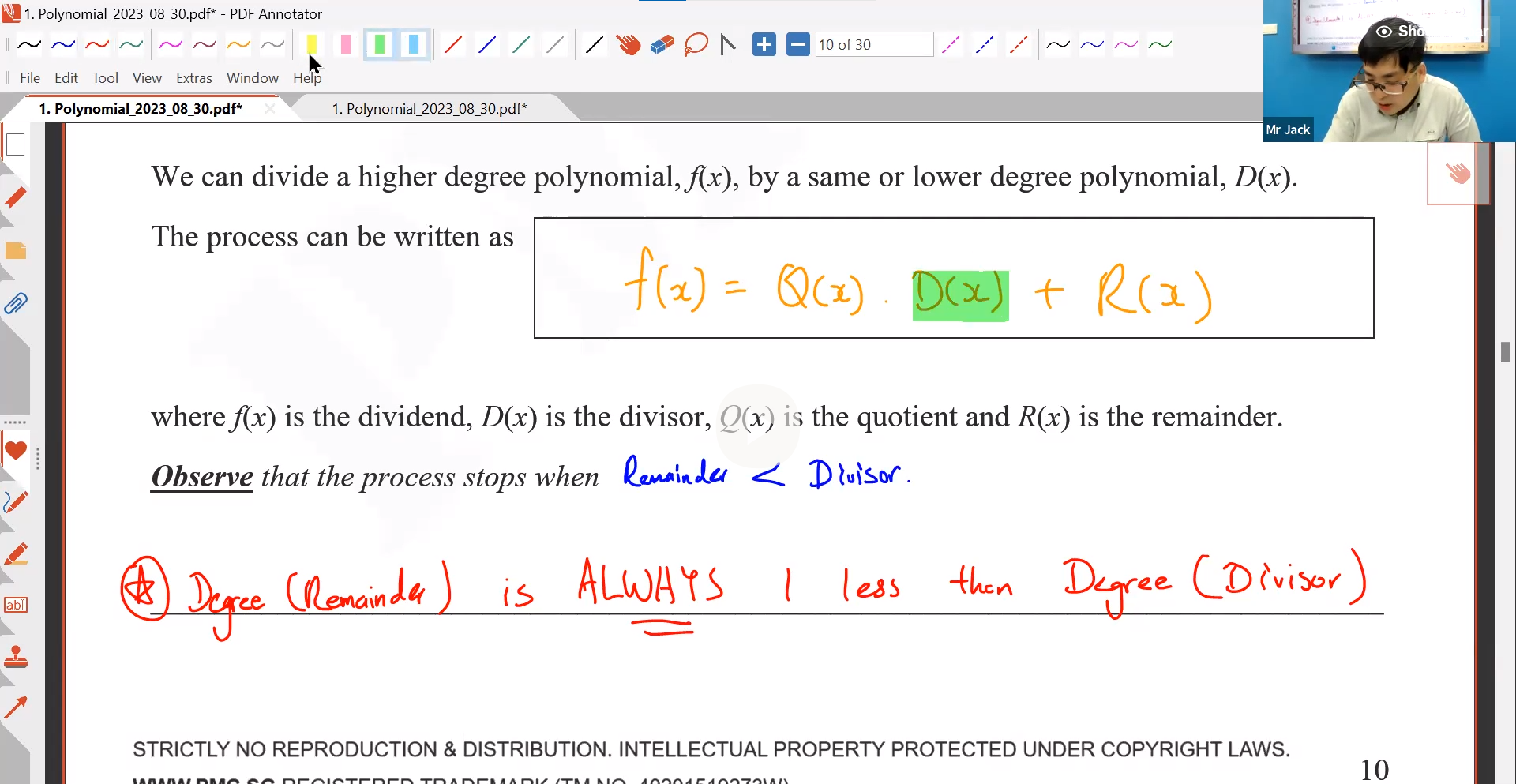 44. Polynomials L1 [2023] Mr J.Lee